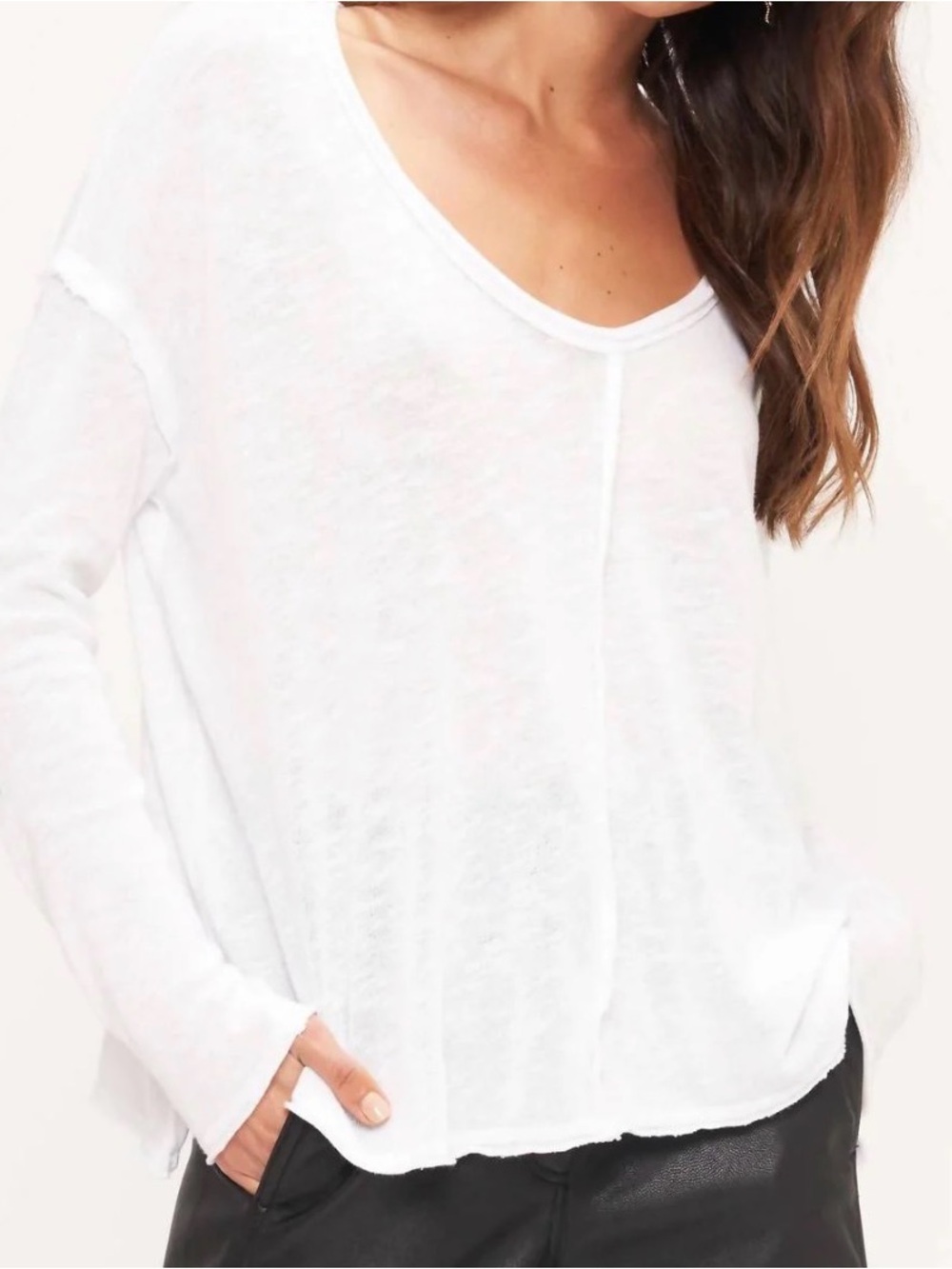 PROJECT SOCIAL T Sheer White Long Sleeve Top Size S